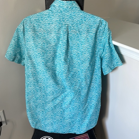 Vineyard Vine XS Slim Fit Tucker Shirt short sleeve button down teal and white - Picture 4 of 4